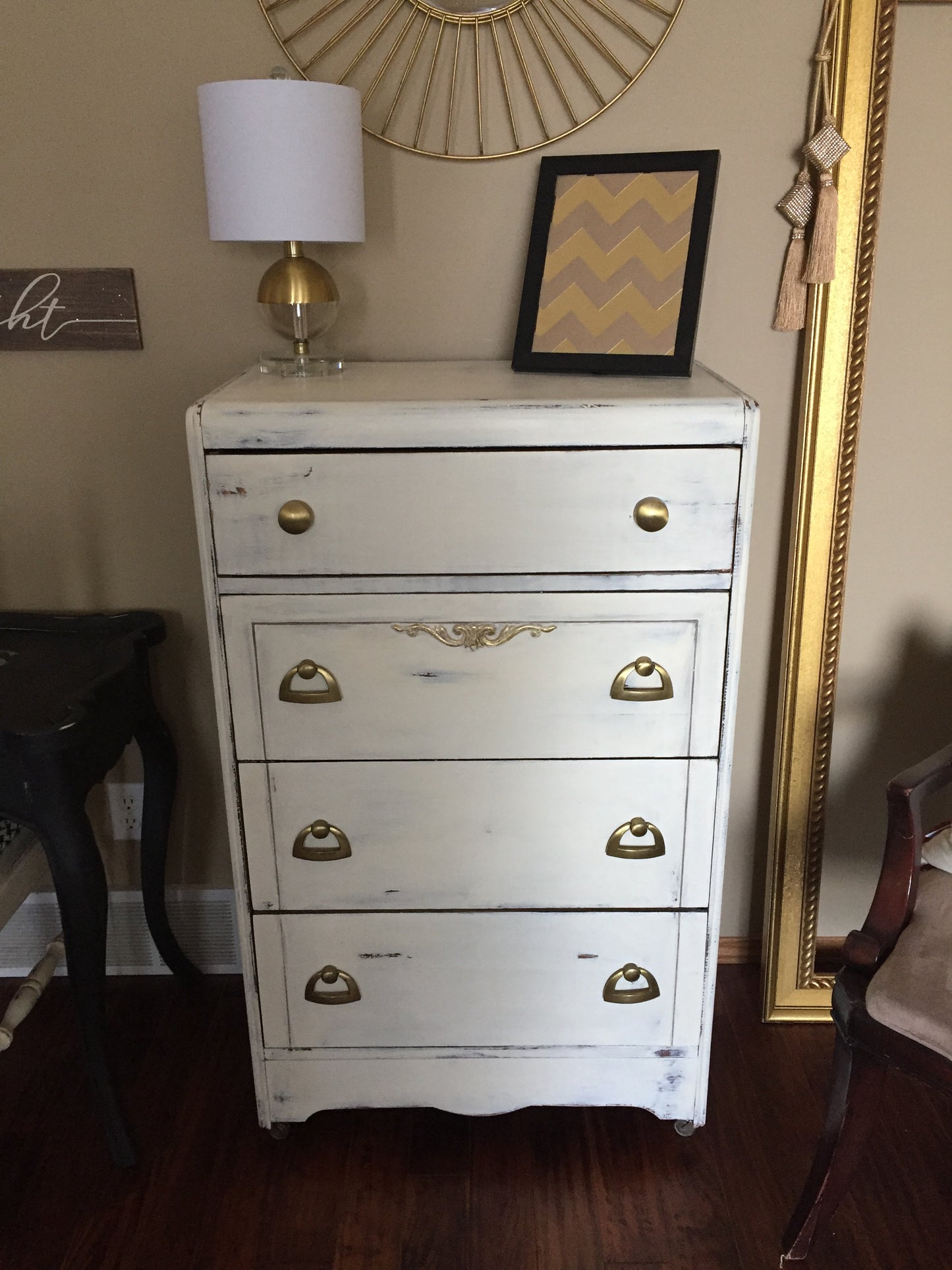 Vintage Waterfall Dresser