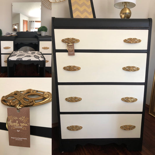 Vintage Waterfall Dresser and Vanity