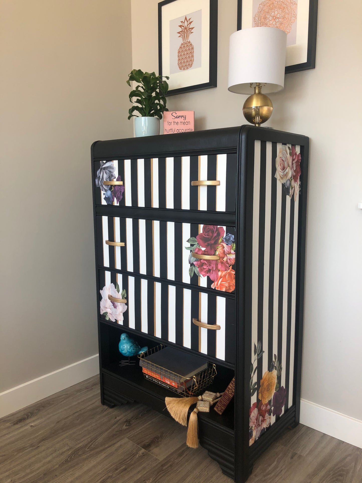 Vintage Waterfall Dresser