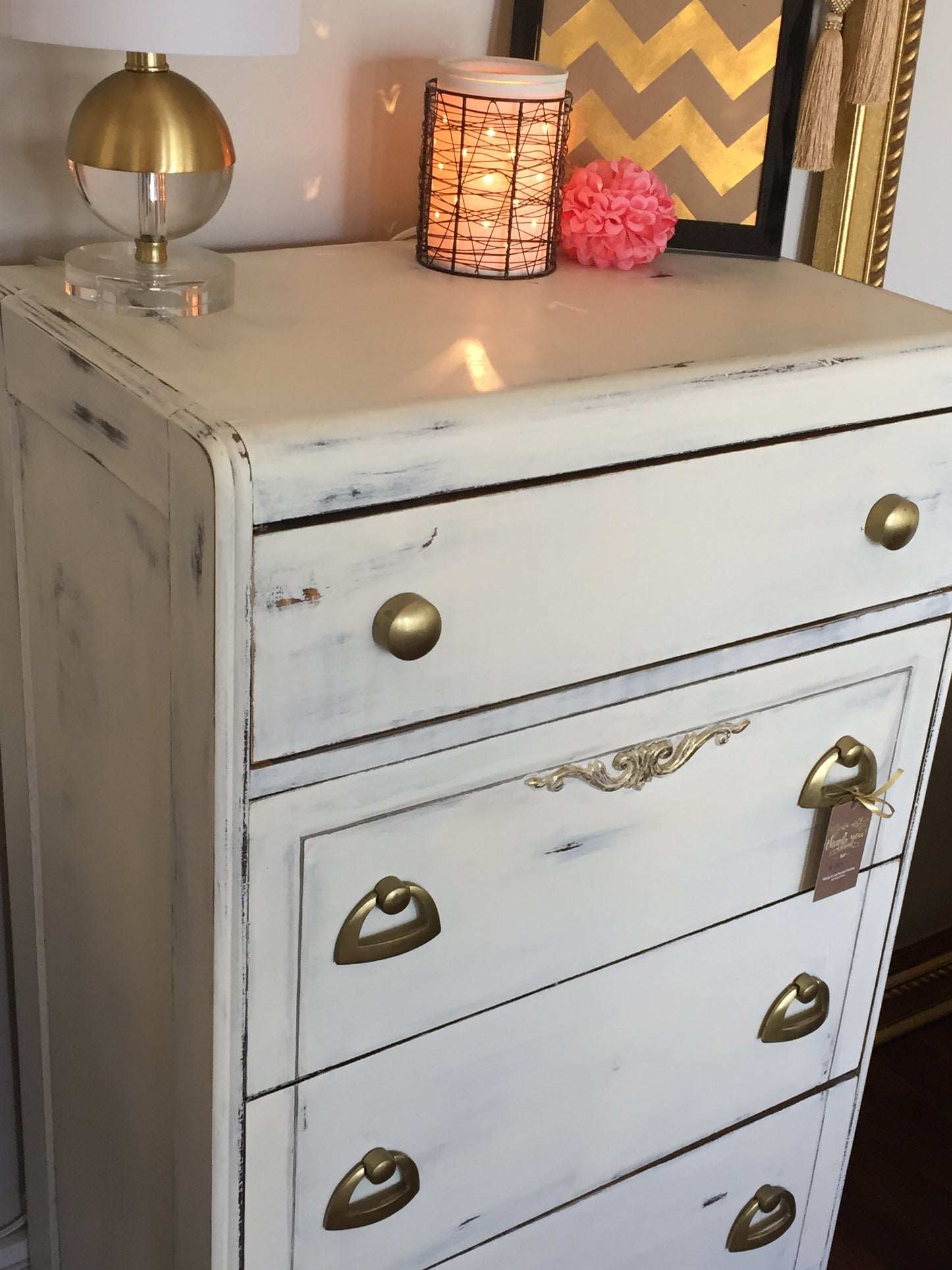 Vintage Waterfall Dresser