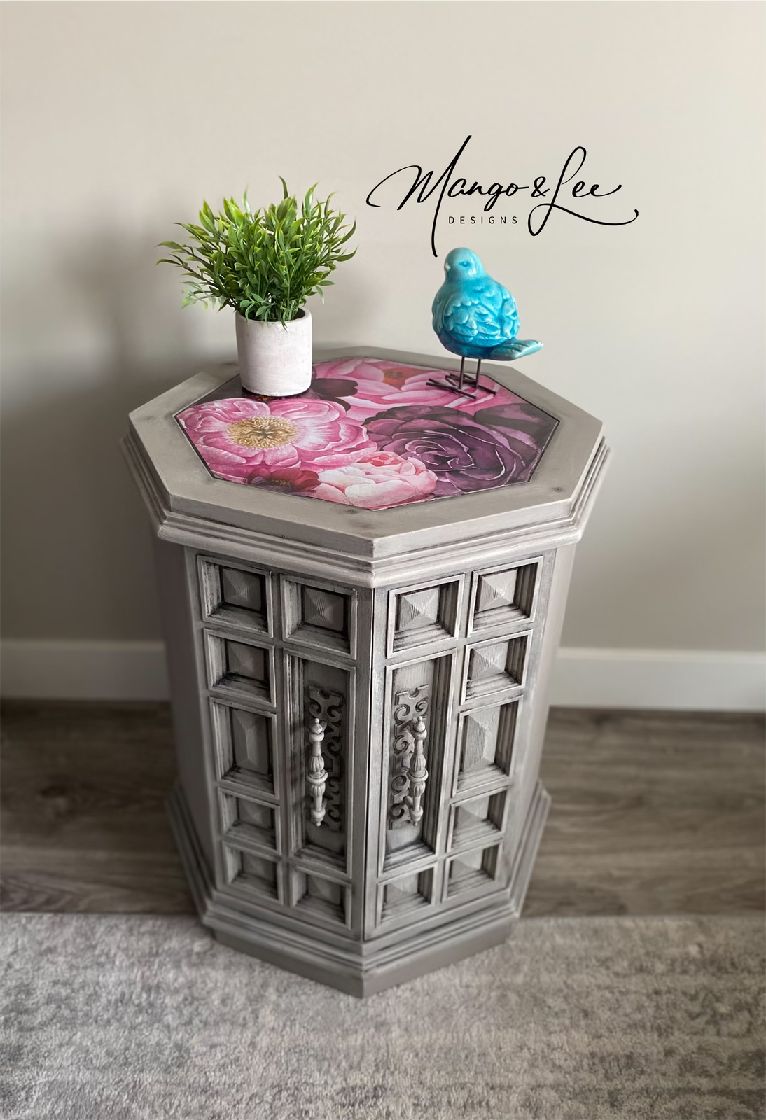 Vintage Octagon Table with Storage