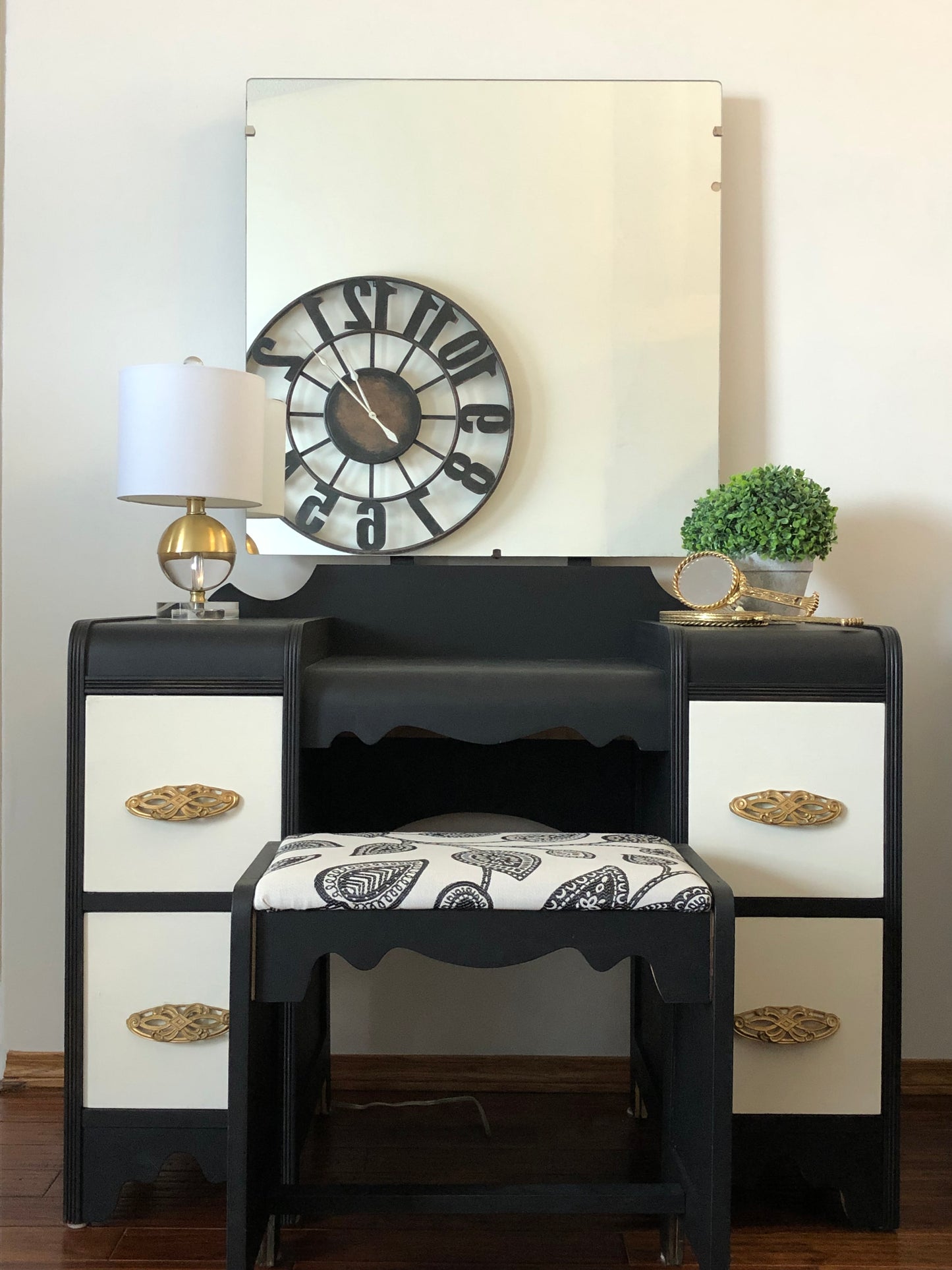 Vintage Waterfall Dresser and Vanity