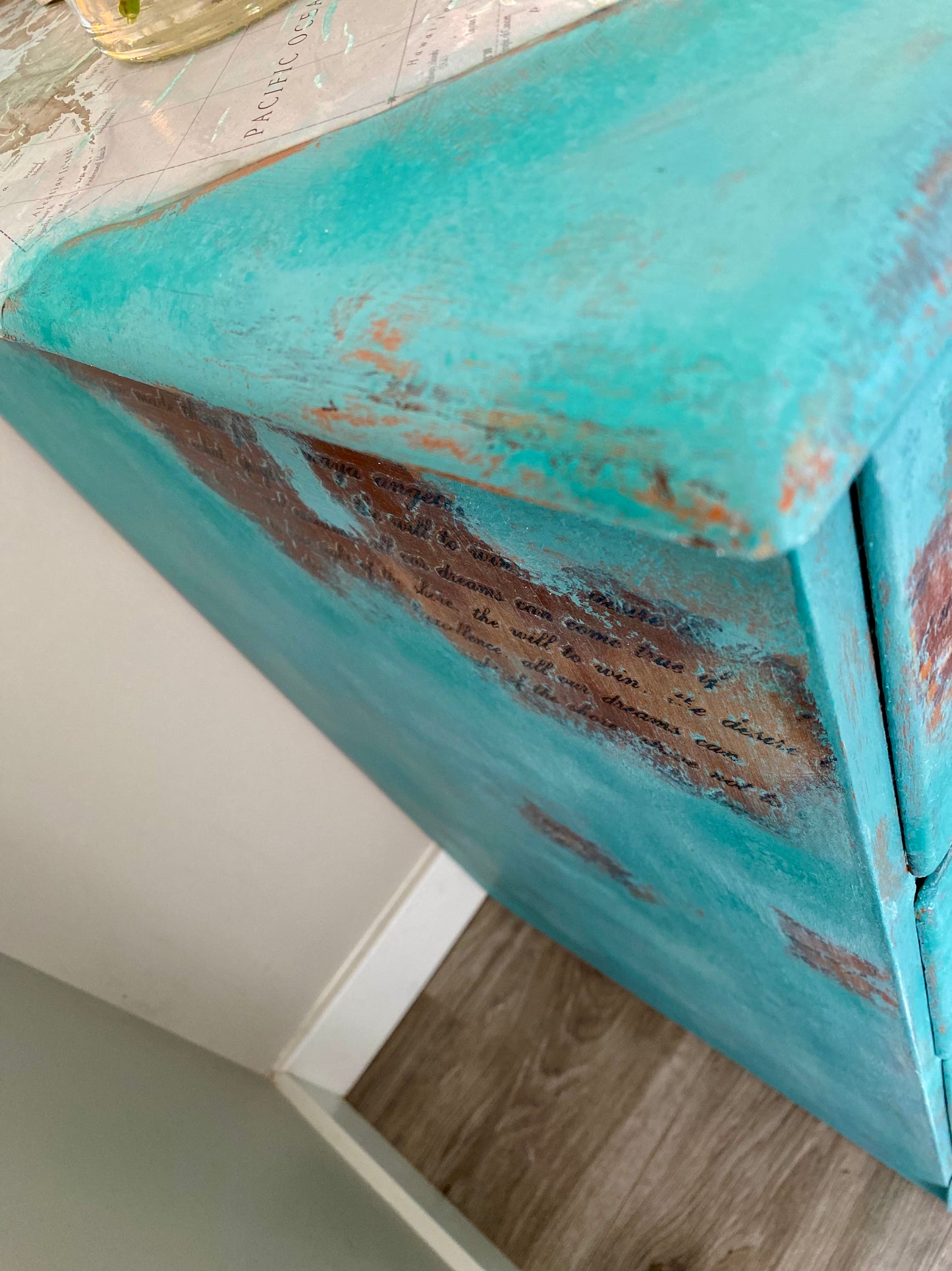 Caribbean Blue 7-Drawer Desk