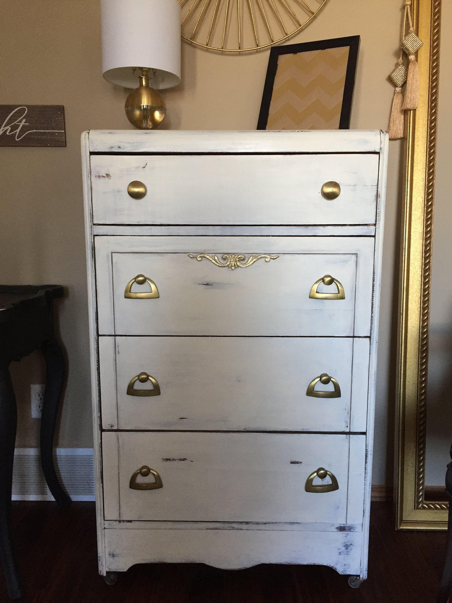 Vintage Waterfall Dresser