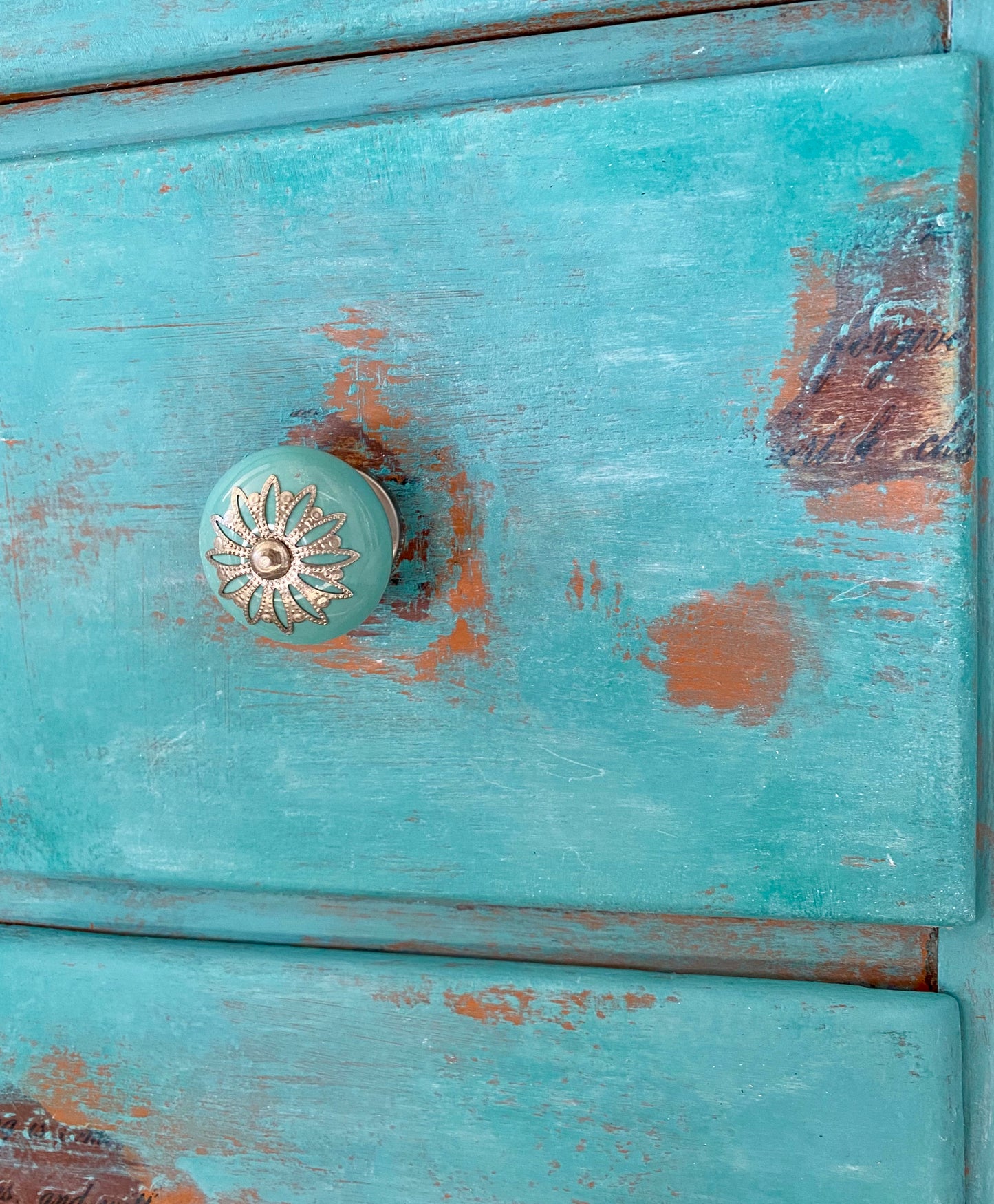 Caribbean Blue 7-Drawer Desk