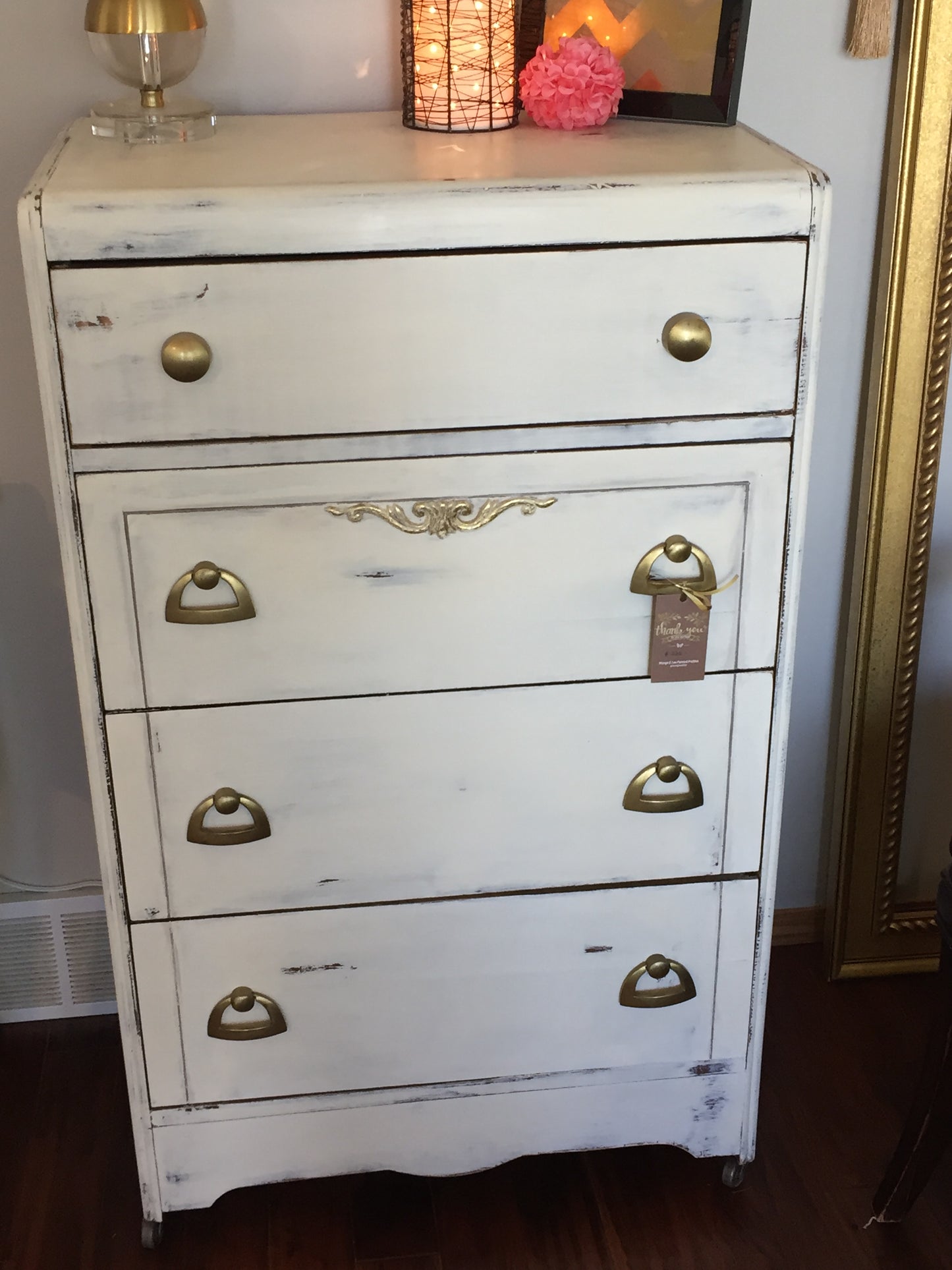 Vintage Waterfall Dresser