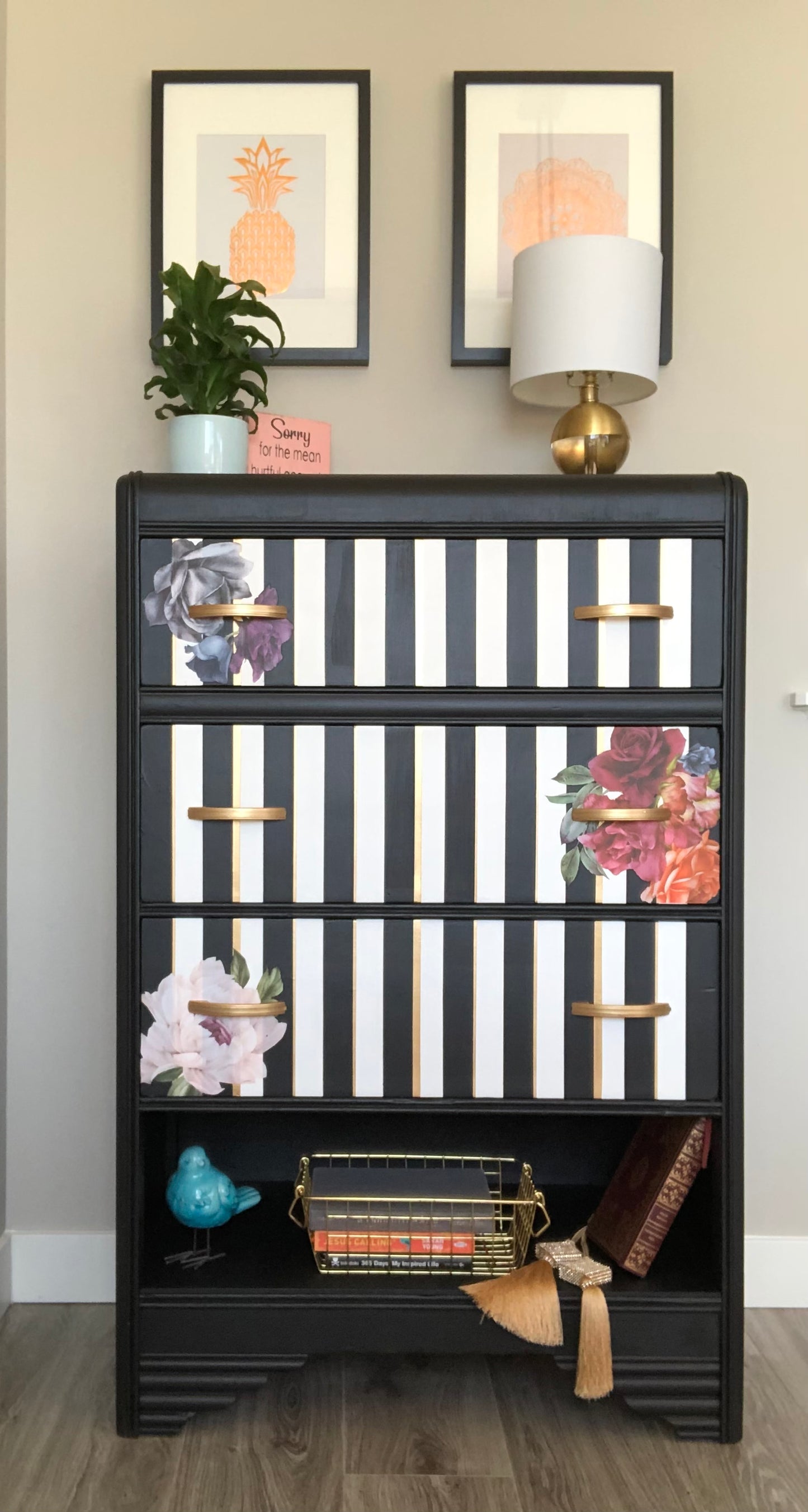 Vintage Waterfall Dresser